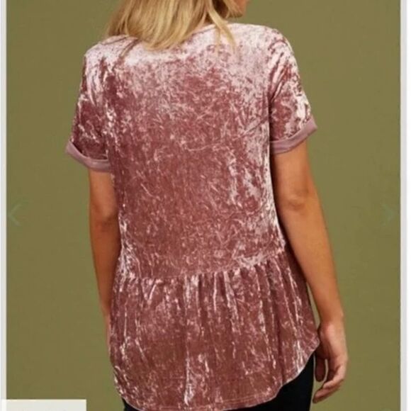 Blush / Pink crushed velvet top - Picture 5 of 5